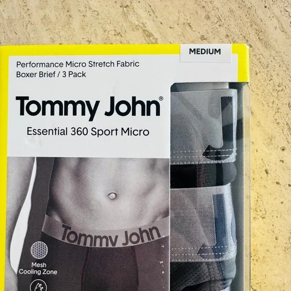 NEW Tommy John Performance Micro Stretch Boxer Brief 3 pack Medium - Picture 2 of 5